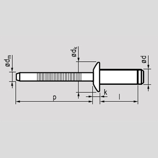 Рисунок № 1. Вытяжные заклепки MFX 1561 (MASTERLOCK ||) - полукруглая головка