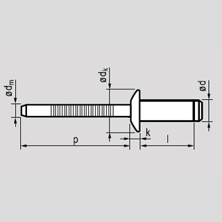 Рисунок № 1. Вытяжные заклепки MFX 1511 (MASTERLOCK) - полукруглая головка