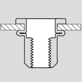 Рисунок № 2. Заклепки-гайки MFX 20-CG (MASTERGRIP) - закрытого типа, цилиндрическая головка