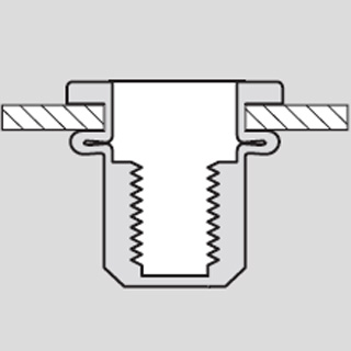 Рисунок № 2. Заклепки-гайки MFX 23-CG (MASTERGRIP) - закрытого типа, цилиндрическая головка