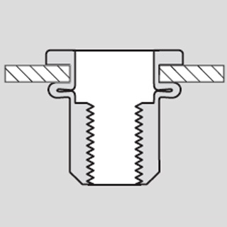 Рисунок № 2. Заклепки-гайки MFX 23-HCO (MASTERGRIP) - открытого типа, полушестигранные, цилиндрическая головка