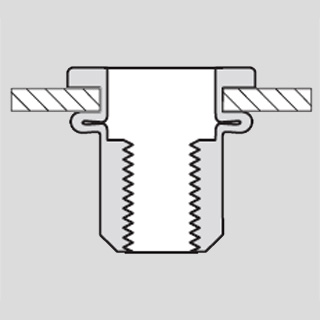 Рисунок № 2. Заклепки-гайки MFX 24-CO (MASTERGRIP) - открытого типа, цилиндрическая головка