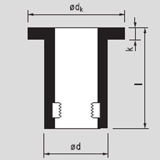 Рисунок № 1. MFX 25-CO (RUBNUT) - открытого типа, цилиндрическая головка